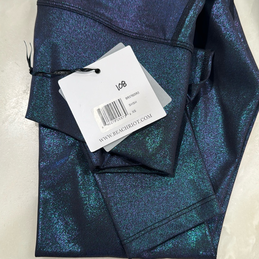 Beach Riot women’s metallic shimmer leggings, size XS, new with tags
